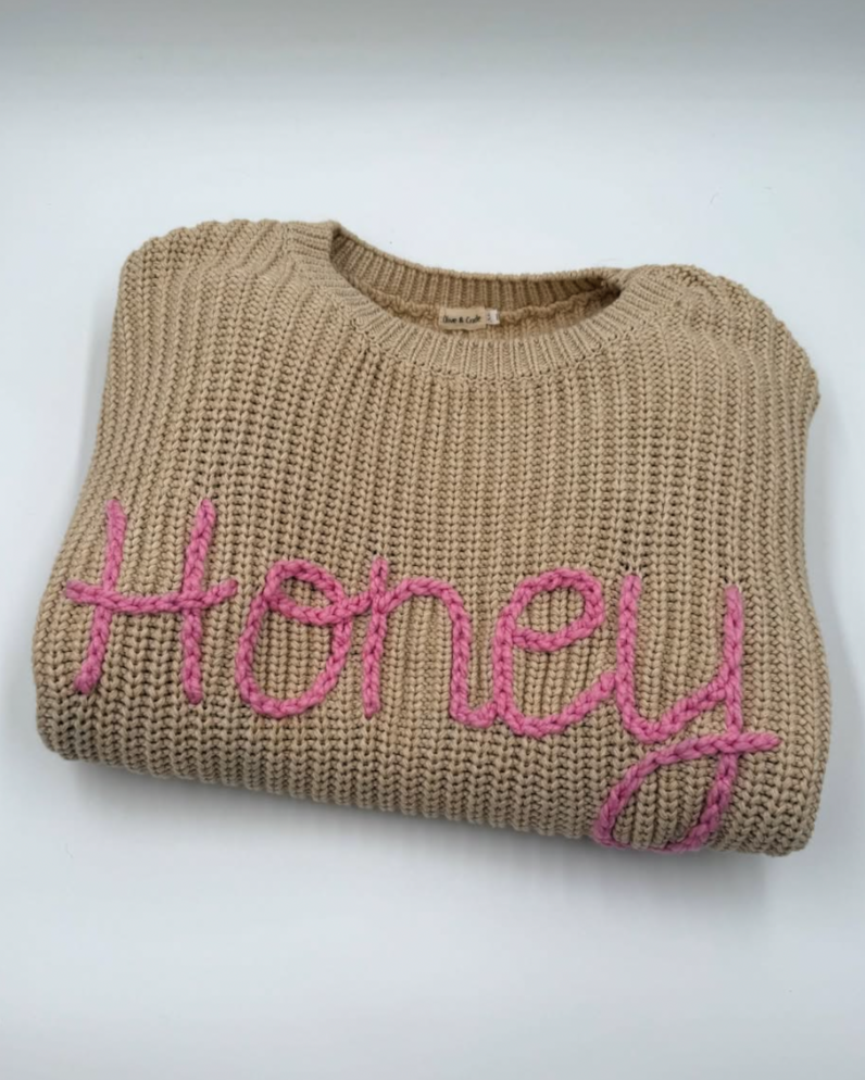 ADULT Yarn *CUSTOM* Name Chunky Knit Sweater Colors