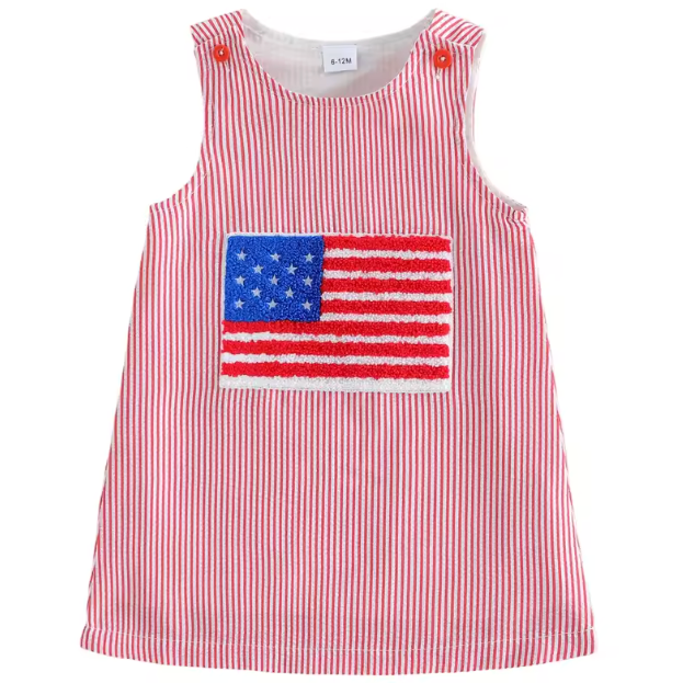 Smocked Dress | USA Flag