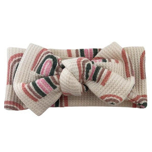 Waffle Knot Bow | Pink Rainbow - PREORDER