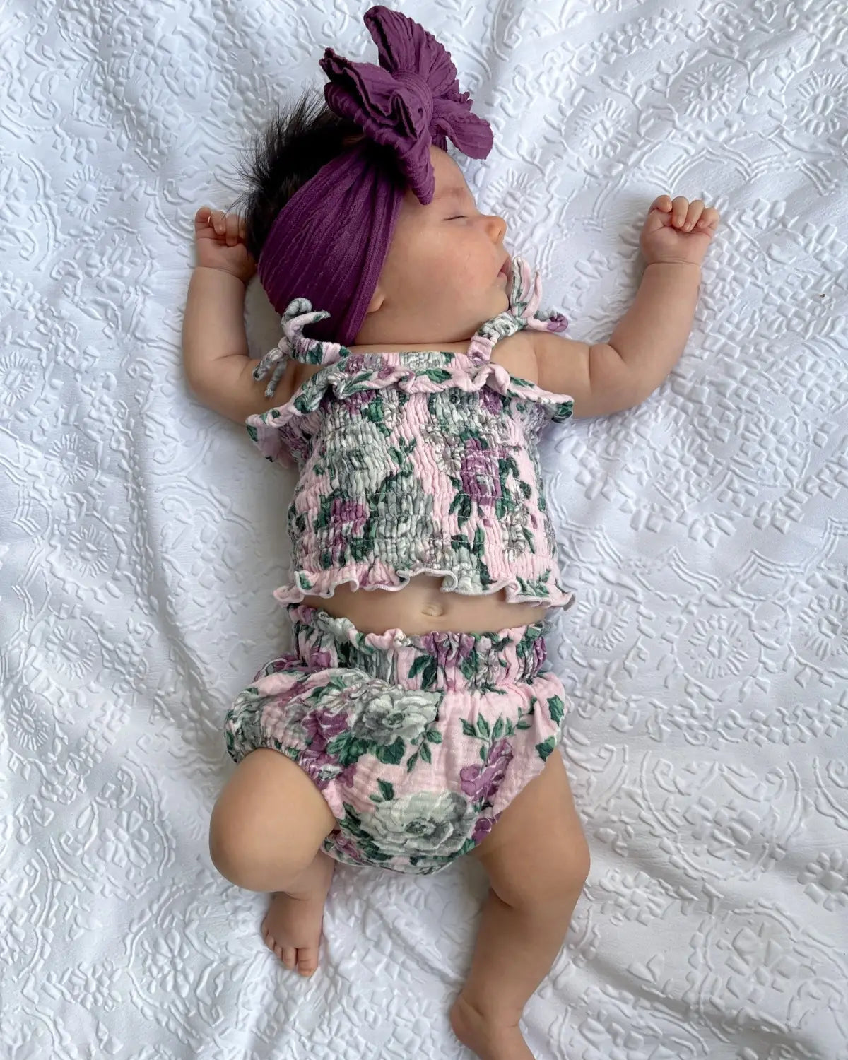 Smocked Ruffle Top & Bloomer Set | Blissful Blossoms - PREORDER