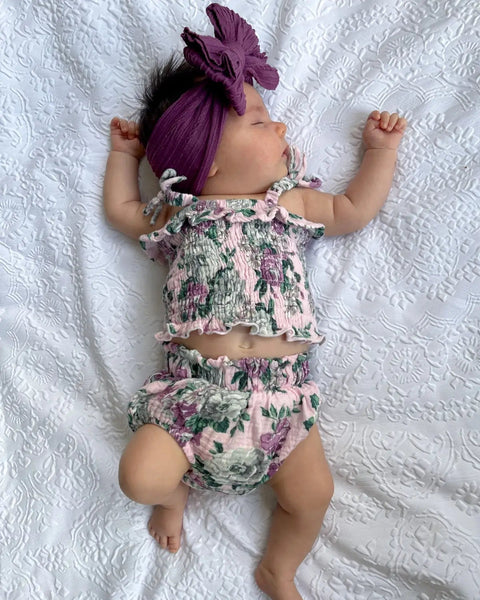 Smocked Ruffle Top & Bloomer Set | Blissful Blossoms - PREORDER