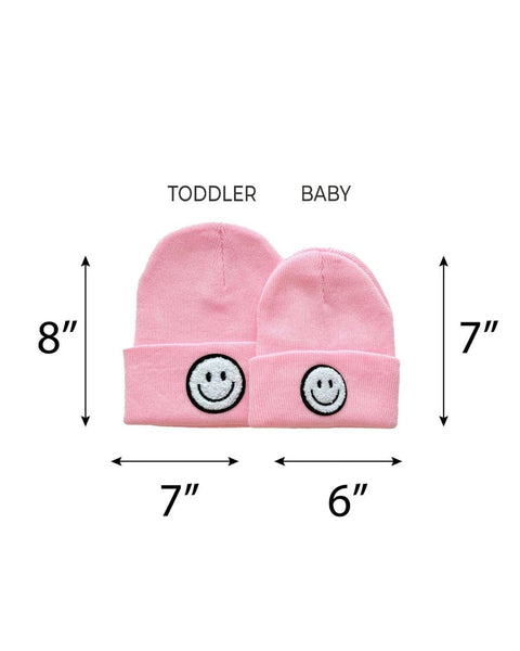 Smiley Beanie | Pink - PREORDER