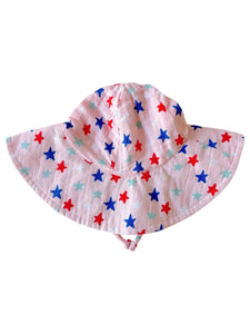 USA Stars Wide Brim Sunhat | Pink - PREORDER
