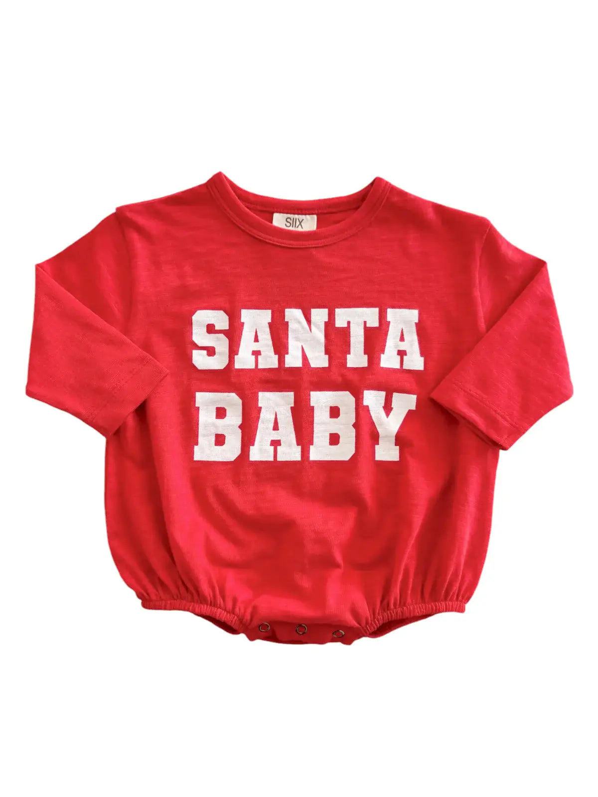 Long Sleeve Bubble Romper | Santa Baby - PREORDER