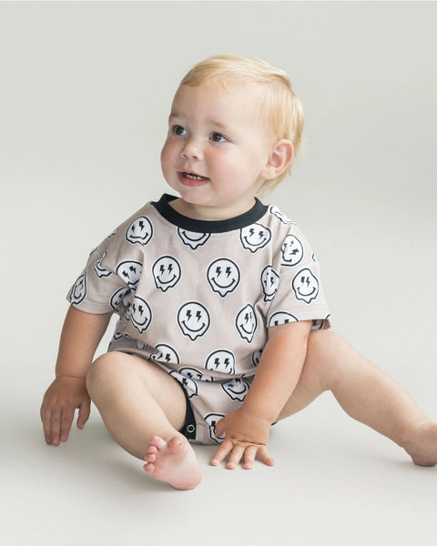 Short Sleeve Bubble Romper | Electric Drippy - PREORDER