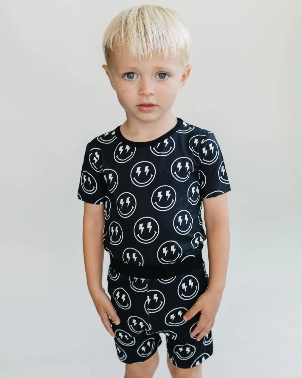 Bamboo Top & Shorts Set | Electric Smiley - PREORDER