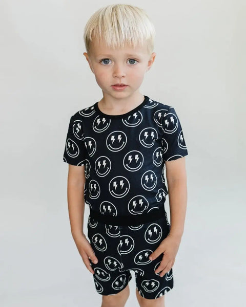 Bamboo Top & Shorts Set | Electric Smiley - PREORDER