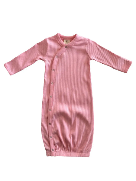 Organic Ribbed Gown | Pink - PREORDER