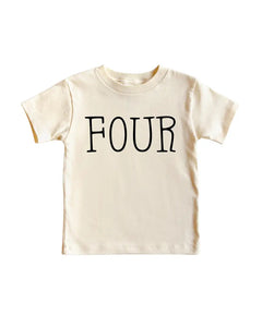 Cotton Bodysuit or Tee | Birthday FOUR - PREORDER