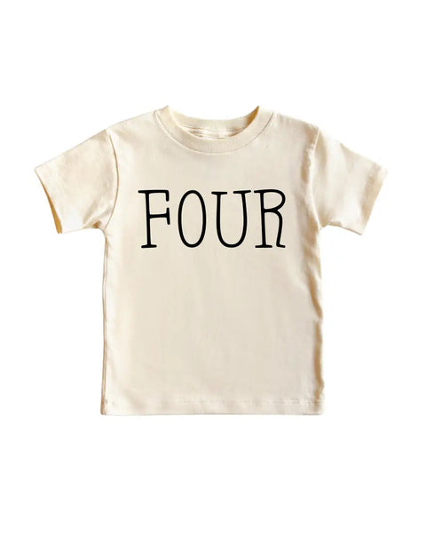 Cotton Bodysuit or Tee | Birthday FOUR - PREORDER
