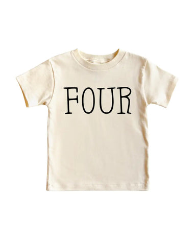 Cotton Bodysuit or Tee | Birthday FOUR - PREORDER