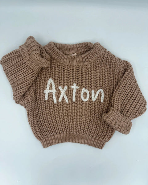 Yarn *CUSTOM* Name Chunky Knit Sweater | 11 Colors