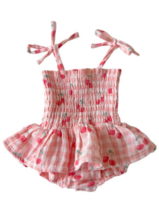 Tutu Romper | Gingham Cherries - PREORDER
