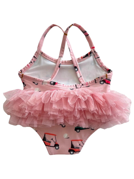 Tutu Swimsuit | Pink Golf Cart - PREORDER