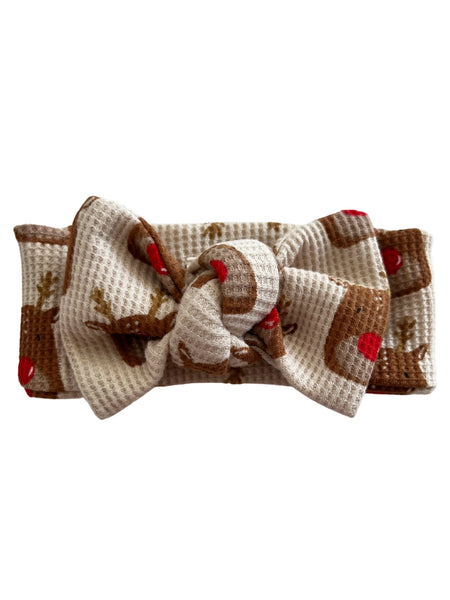 Waffle Knot Bow | Reindeer - PREORDER