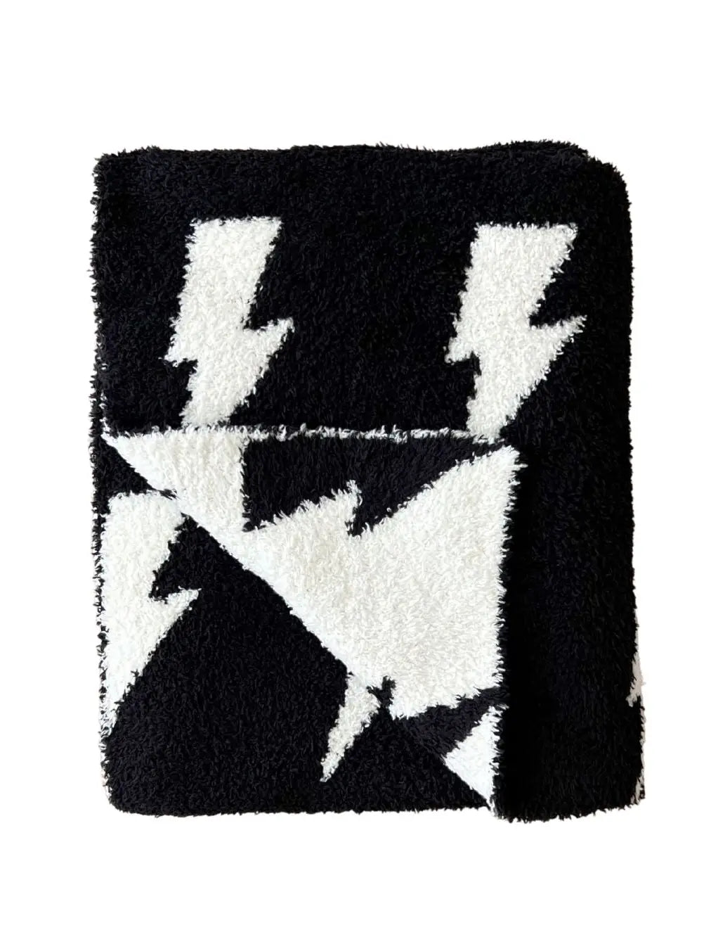 Lightening Bolt Plush Baby Blanket | Black - PREORDER