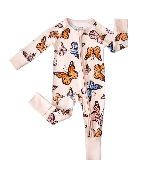 Bamboo Zip Romper | Butterflies - PREORDER