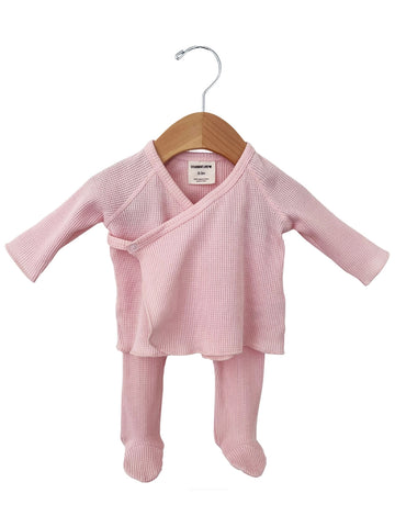 Waffle Kimono & Pant Set | Blush - PREORDER