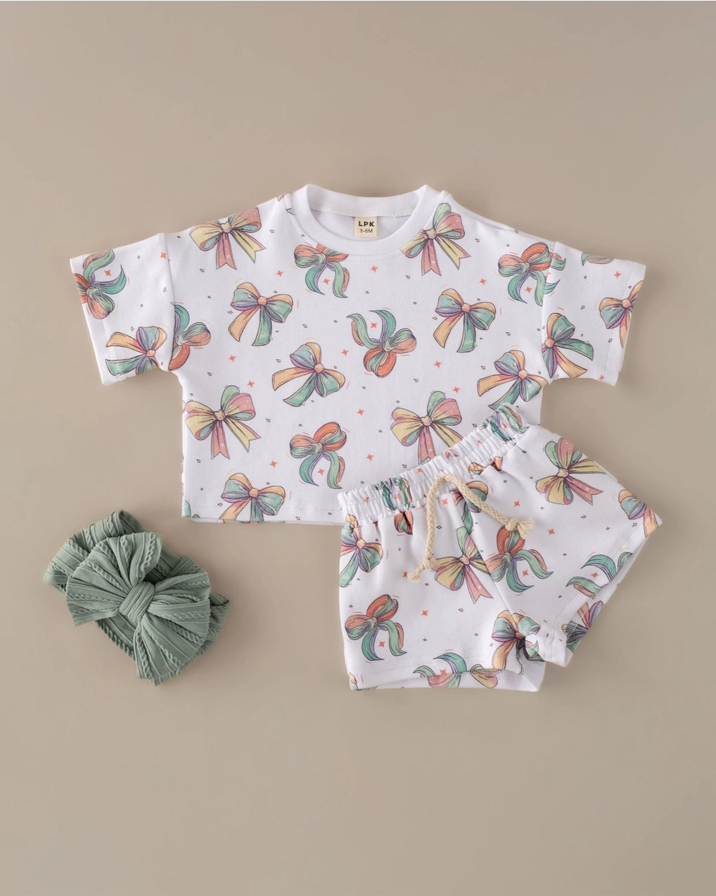 Top & Shorts Set | Happy Bows - PREORDER