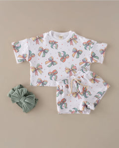 Top & Shorts Set | Happy Bows - PREORDER