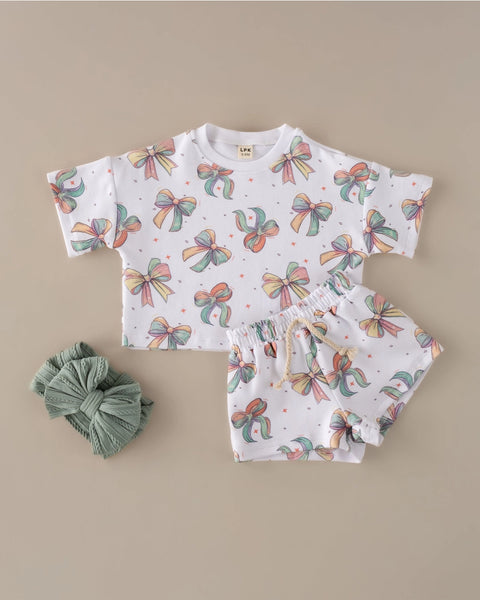 Top & Shorts Set | Happy Bows - PREORDER