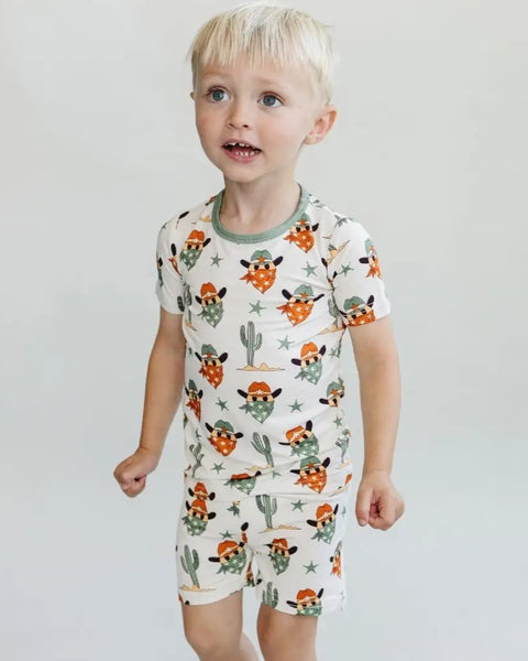 Bamboo Top & Shorts Set | Smiley Cowboy - PREORDER