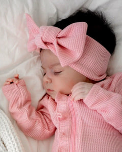 Waffle Knot Bow | Pink - PREORDER