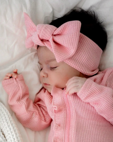 Waffle Knot Bow | Pink - PREORDER