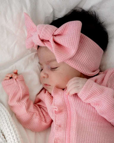 Waffle Knot Bow | Pink - PREORDER