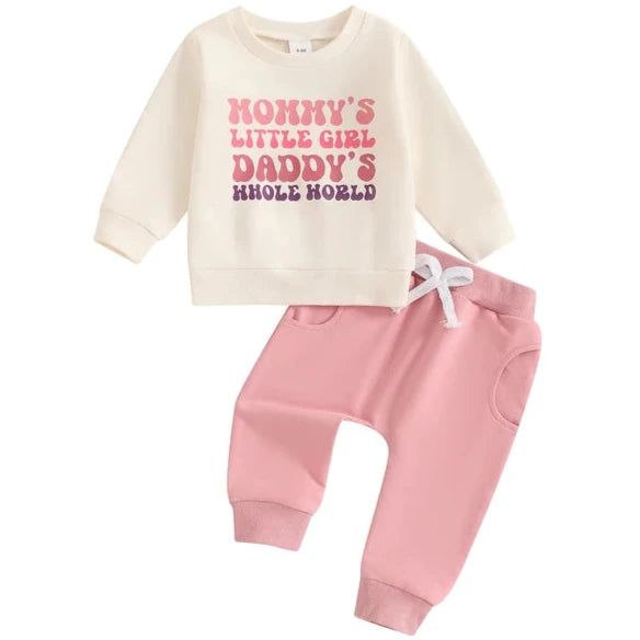 Mommys Little Girl Daddys Whole World Jogger Outfit - PREORDER