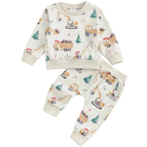 Construction Trucks Christmas Jogger Outfit - PREORDER