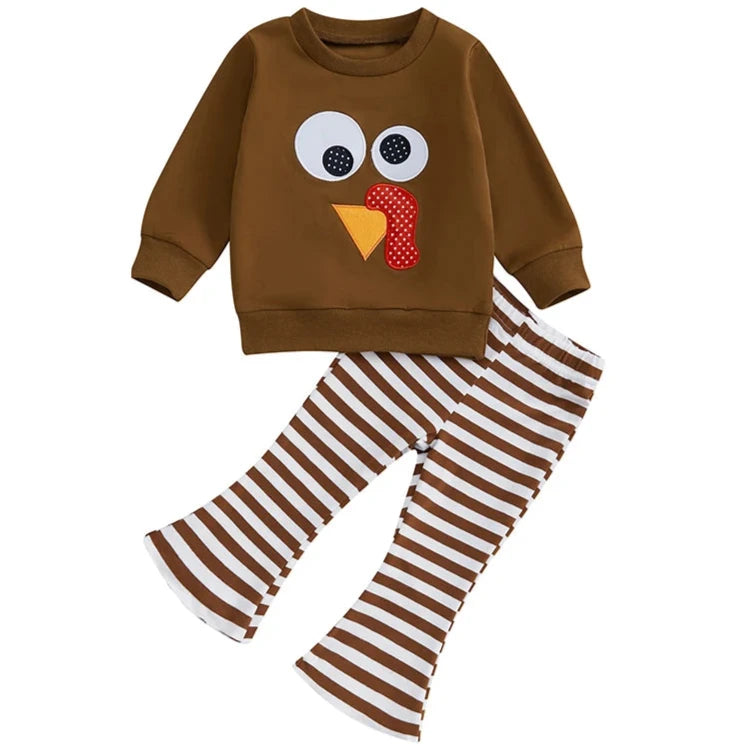 Striped Turkey Bells Outfit - PREORDER