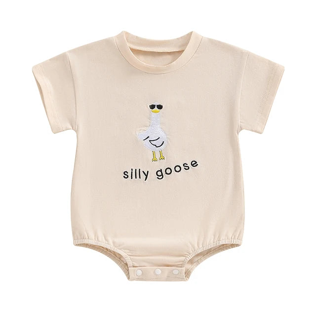 Silly Goose Embroidered Romper (2 Styles) - PREORDER