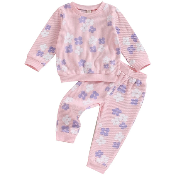 Pink & Purple Daisies Waffle Outfits (2 Styles) - PREORDER