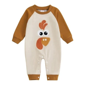 Little Turkey Two Tone Pants Romper - PREORDER