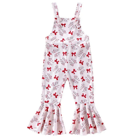 Christmas Tree Cake Bows Ribbed Bells Romper - PREORDER