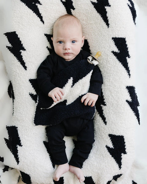 Lightening Bolt Plush Lovey | Black - PREORDER