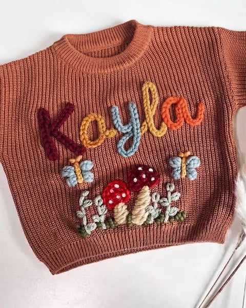 Yarn *CUSTOM* Name Chunky Knit Sweater | 13 Colors