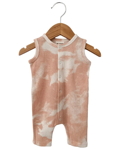 Waffle Tank Easy Romper | Pink Lemonade Tie Dye - PREORDER
