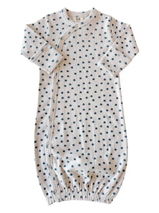 Organic Pointelle Gown | Blue Flower - PREORDER