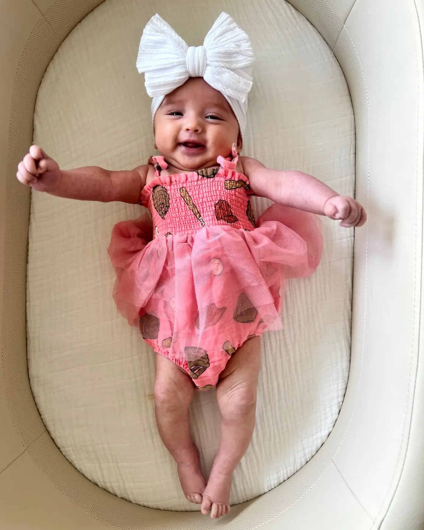 Tutu Romper | Baseball Pink - PREORDER