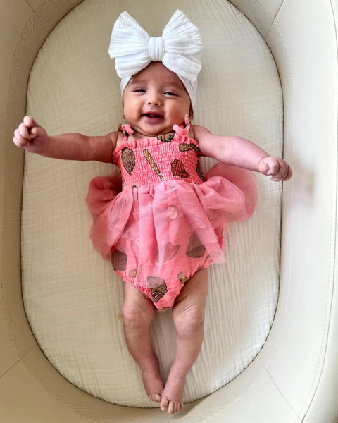 Tutu Romper | Baseball Pink - PREORDER