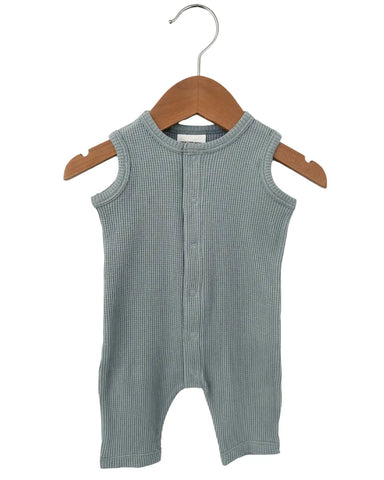 Waffle Tank Easy Romper | Mountain Green - PREORDER