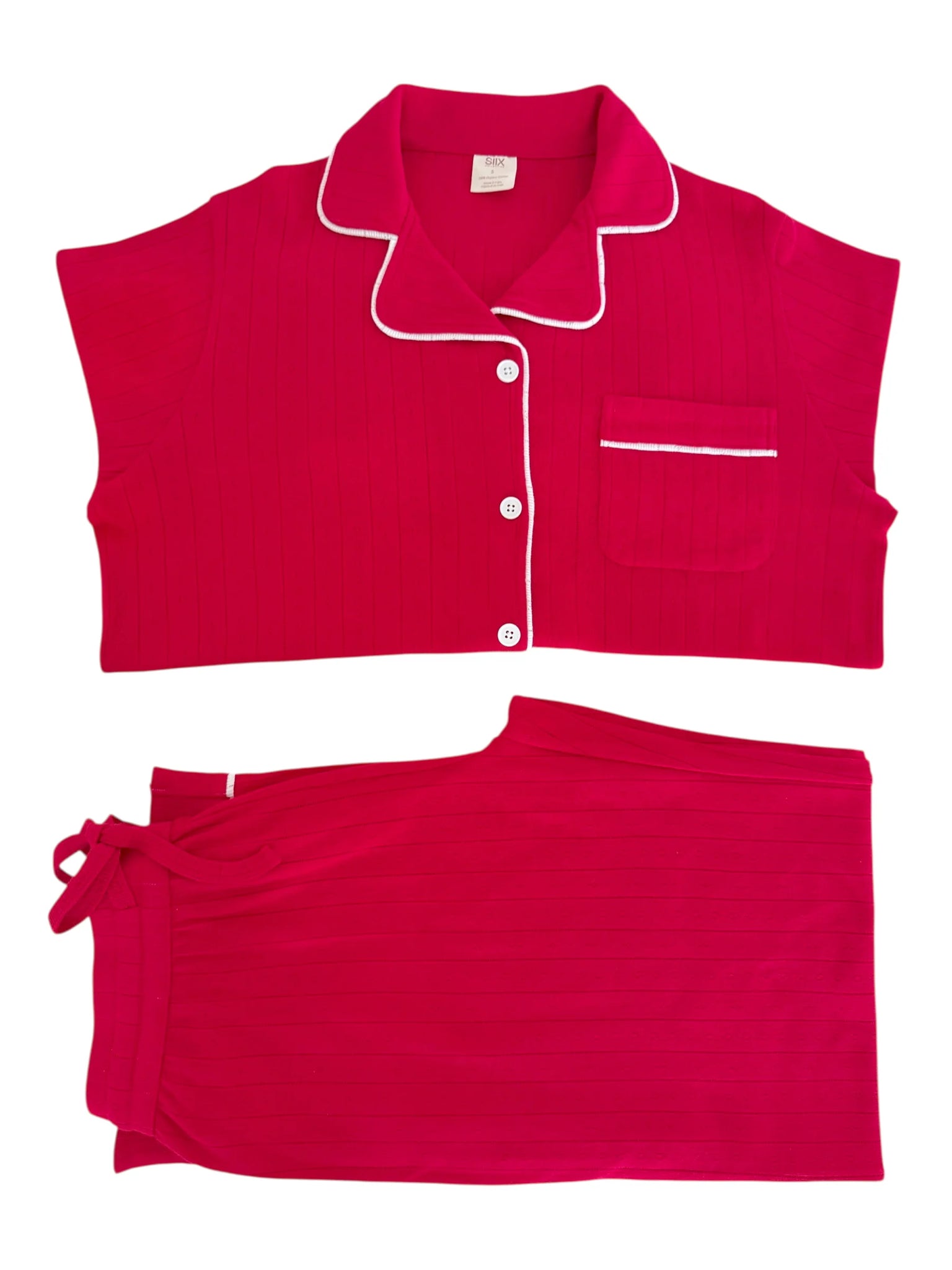 Organic Pointelle Women's Lounge Set | Red - PREORDER