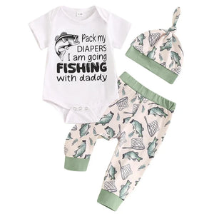 Pack my Diapers Daddys Fishing Buddy Outfits & Hats (2 Styles) - PREORDER