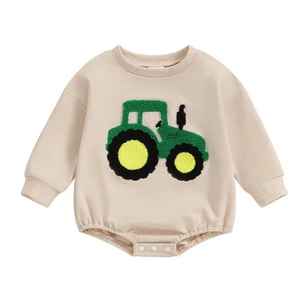 Big Green Tractor Romper - PREORDER