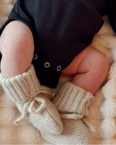 Knit Booties | Cocoa - PREORDER