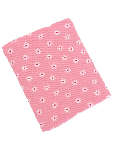 Organic Cotton Waffle Swaddle | Pink Flower - PREORDER