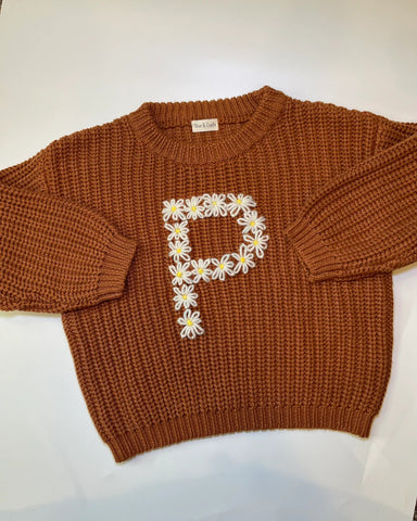 Yarn *CUSTOM* Initial Chunky Knit Sweater | 11 Colors - PREORDER