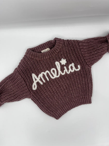 Yarn *CUSTOM* Name Chunky Knit Sweater | 11 Colors